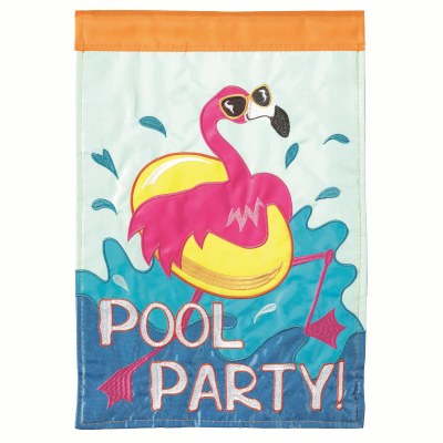 18" x 13" Mini Pool Party Flamingo Garden Flag