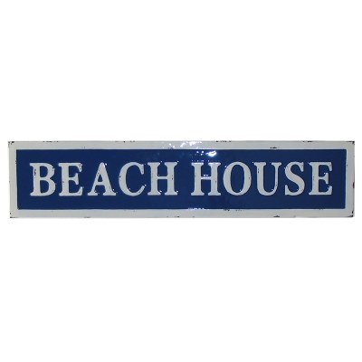 36" Beach House Metal Sign