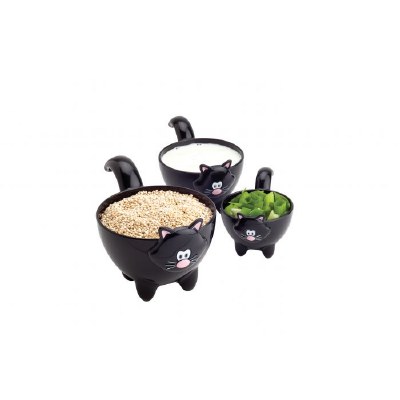 Set of 3 Joie Black Meow Measuring Cups