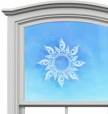 5" Circle Sun White Window Cling