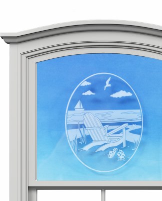 5" Oval Adirondack Chair White Window Cling