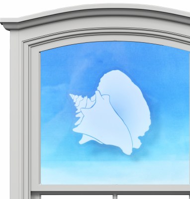 5" Oval Conch White Window Cling