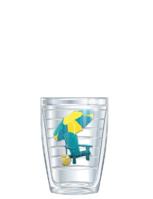 16 Oz Turquoise and Yellow Chair Short Tumbler