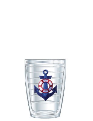 16 Oz Blue Anchor Short Tumbler