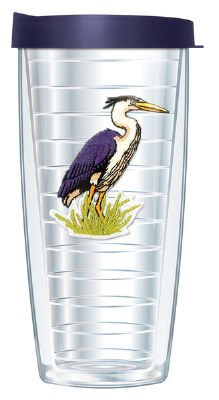 16 Oz Heron Tall Tumbler With Navy Lid