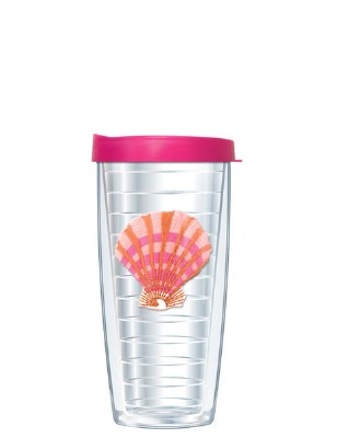16 Oz Lion Paw Tall Tumbler With Pink Lid