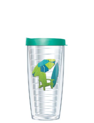 16 Oz Green and Turquoise Chair Tall Tumbler With Teal Lid