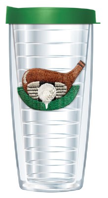 16 Oz Golf Club Tall Tumbler With Green Lid