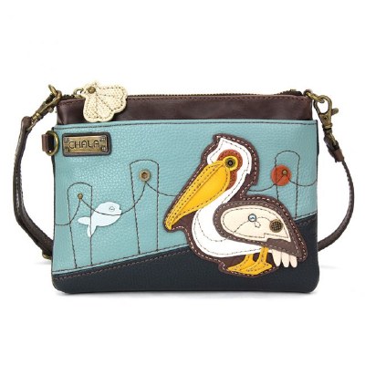 8" Chala Blue Pelican Mini Cross Body Bag