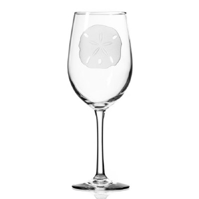 12 Oz Sand Dollar Etched Wine Glass