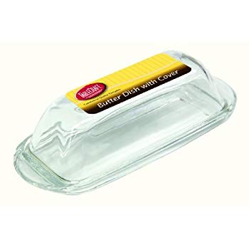7" Clear Glass Butter Dish
