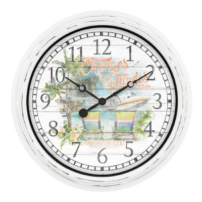 16" Round Margaritaville Indoor/Outdoor Wall Clock