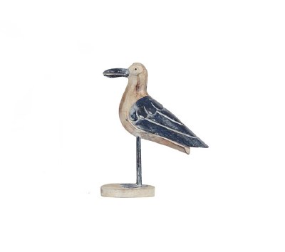 7.5" Blue and White Wooden Seagull