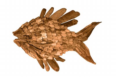 48" Natural Driftwood Fish Plaque