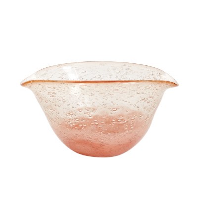 8" Coral Oval Glass Bowl