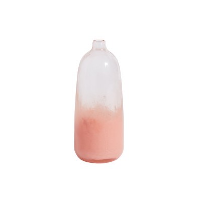 8" Coral Ombre Glass Vase