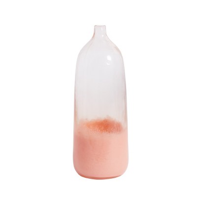 12" Coral Ombre Glass Vase