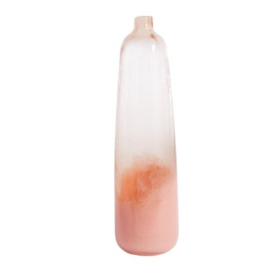 15" Coral Ombre Glass Vase