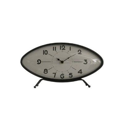14" Oval Black Table Clock