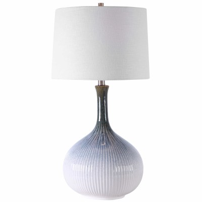 28" Blue and White Ombre Ceramic Table Lamp