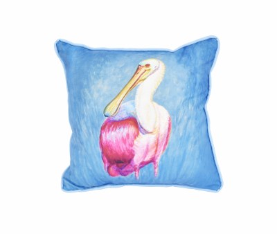 12" Square Spoonbill Indoor and Outdoor Pillow