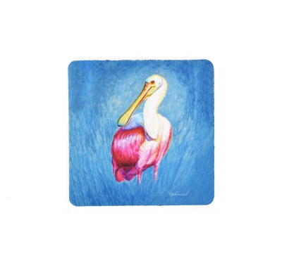 4" Square Spoonbill Coaster