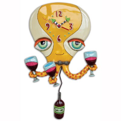 15" Happy Hour Octopus Wall Clock