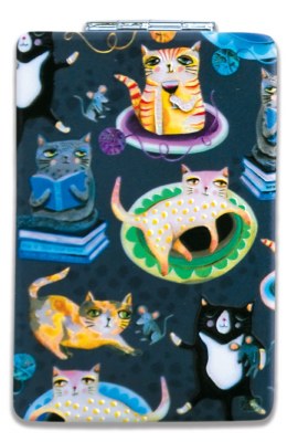 4" Crazy Cats Design Compact Mirror