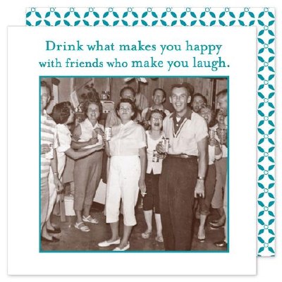 5" Square Drink Happy Beverage Napkin