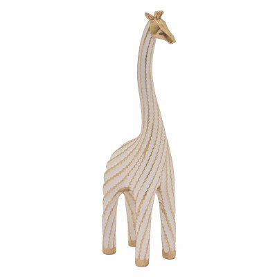 17" Gold and Cream Giraffe Figurine