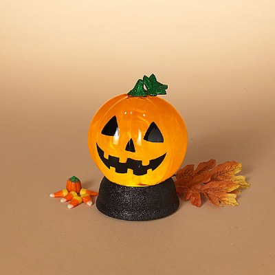 7" LED Orange Swirl Pumpkin Halloween Decoration