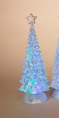 13" LED Acrylic Tree With Clear Star Topper