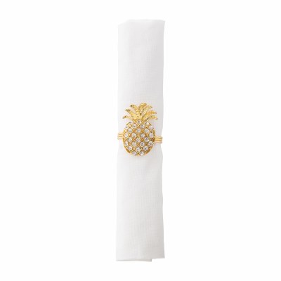 2" Gold Pineapple Bling Napkin Ring