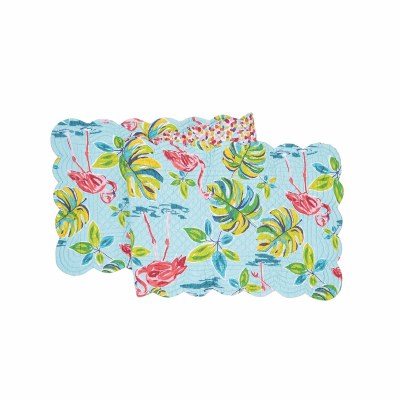 51" Flamingo Garden Quilted Runner