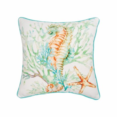 18" Multipastel Seahorse Pillow