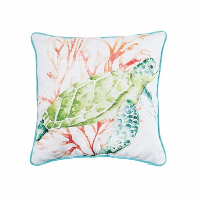 18" Multipastel Sea Turtle Pillow