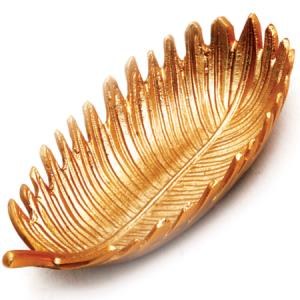 9" Gold Metal Frond Bowl