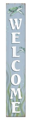 46" x 8" Sea Turtle Welcome Wooden Porch Plaque