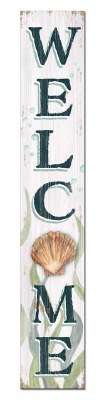 46" x 8" Coastal Shell Welcome Wooden Porch Plaque