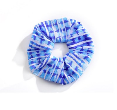 Blue Stripe Print Scrunchie