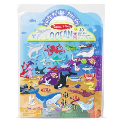 11" x 8" Ocean Puffy Reusable Sticker Set