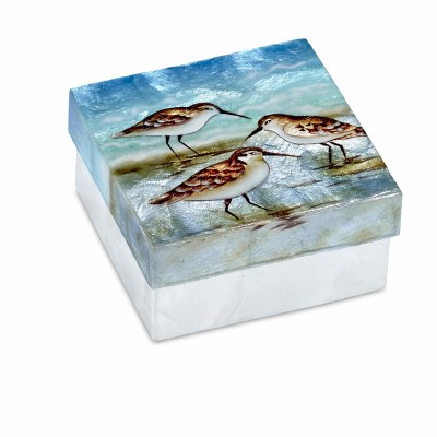 4" Square Shorebird Capiz Box