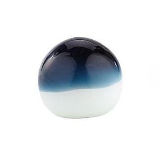 4" Blue and Clear Glass Orb