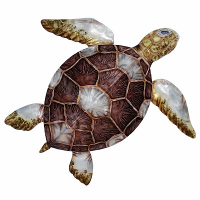 24" Brown Shell Capiz Turtle Wall Plaque