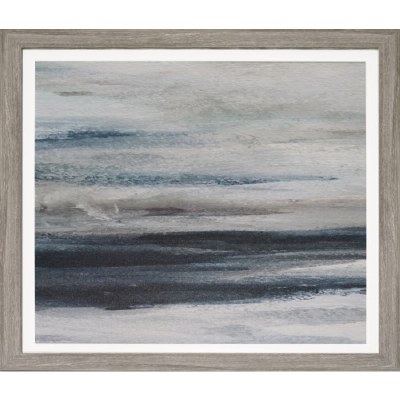 29" Square Gray and Blue Horizon 2 Framed Gel Print