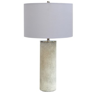 31" White Frost Column Glass Table Lamp