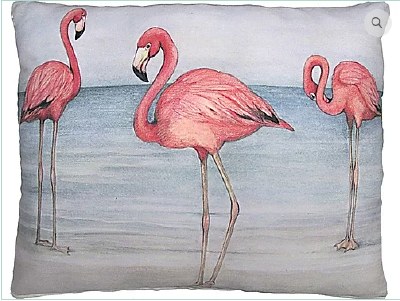 19" x 24" 3 Flamingos In Water Pillow