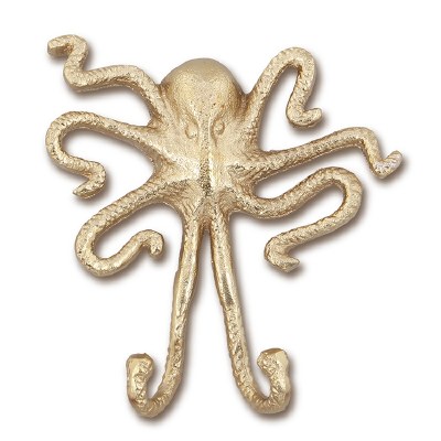 6" Gold Octopus Wall Hook