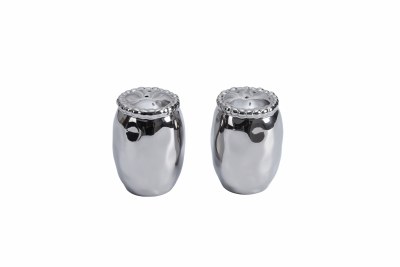 3" Silver Beaded Rim Salt and Pepper Shaker by Pampa Bay