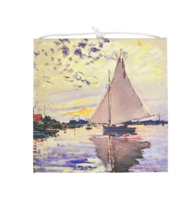 5" Square Monet Sailboat Canvas Card